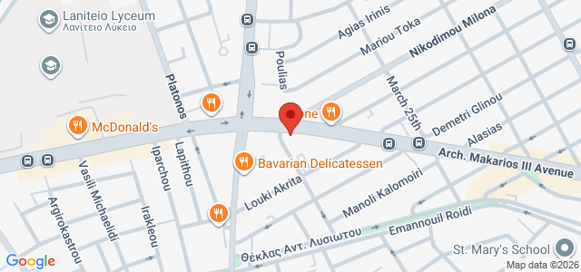 Map showing KFC 03 MAKARIOU LIMASSOL in Limassol