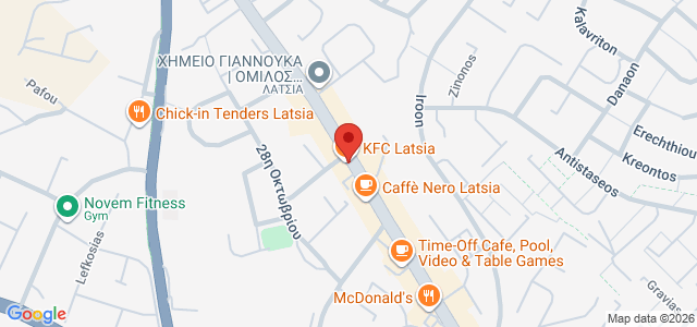 Map showing KFC 08 LATSIA NICOSIA in Nicosia